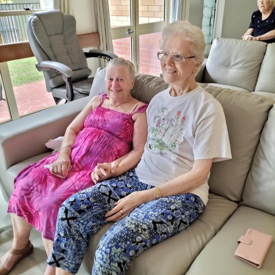 Residents smiling together