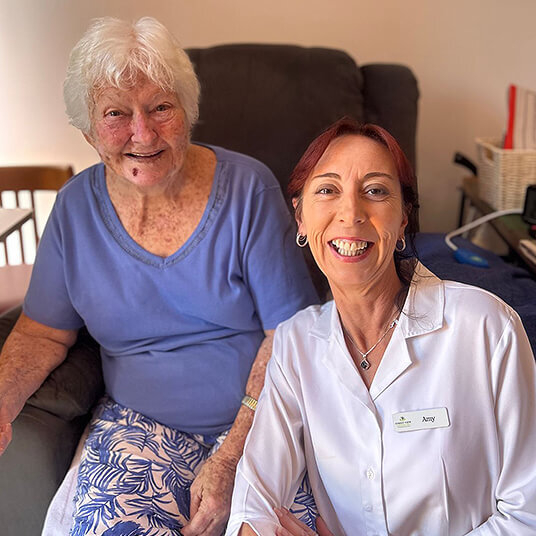 Forest View Care team member with resident