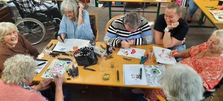 Staff member with resident providing personalised care